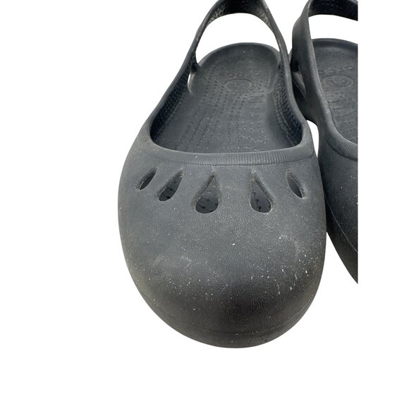 Womens Crocs Black Sloane Flats Open Toe Slingback Slip-On Shoes Size 8 - Picture 7 of 10